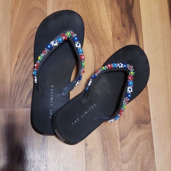 The Limited Shoes - The Limited Flip Flops Sz Medium Beaded